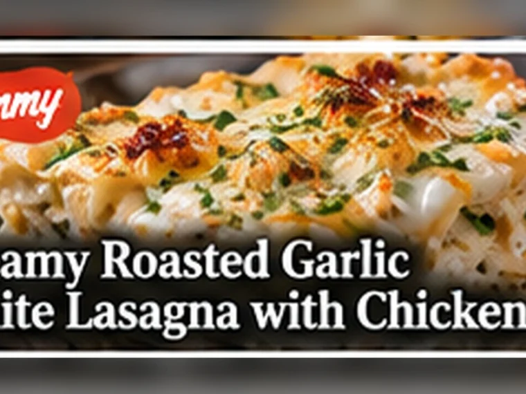 Creamy Roasted Garlic White Lasagna with Chicken
