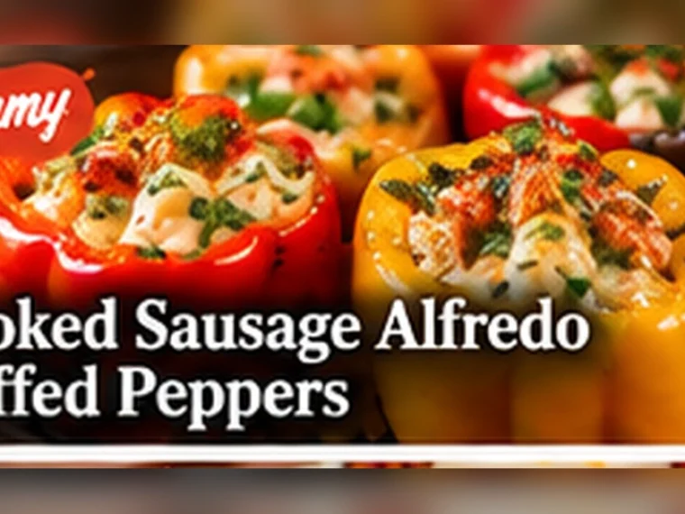 Smoked Sausage Alfredo Stuffed Peppers